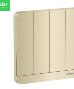 Bộ công tắc bốn 1 chiều AvatarOn, có đèn Led màu vàng ánh kim E8334L1LED_WG_G19