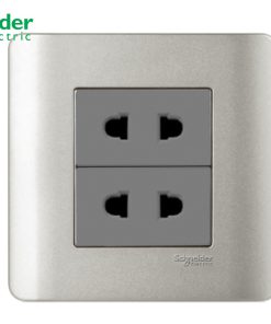 BỘ Ổ CẮM ĐÔI 2 CHẤU 10A SCHNEIDER MÀU XÁM - E84426U2_SA_G19